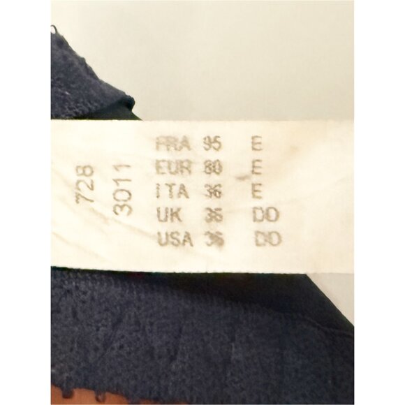 Chantelle 3011 Classy Full Figure Lace 3-Parts Bra Navy BLUE 36DD - Picture 6 of 8